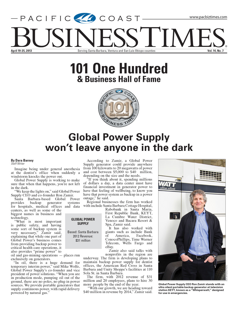 Pacific Coast Business Times Global Power Supply won’t leave anyone in the dark