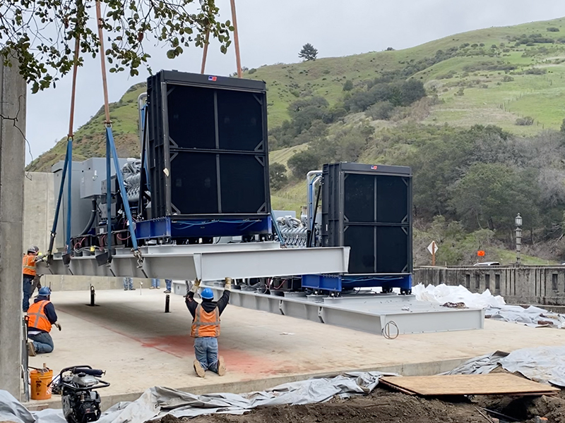 Timelapse Delivery of 5MW of Diesel Power to Caltrans Berkeley California