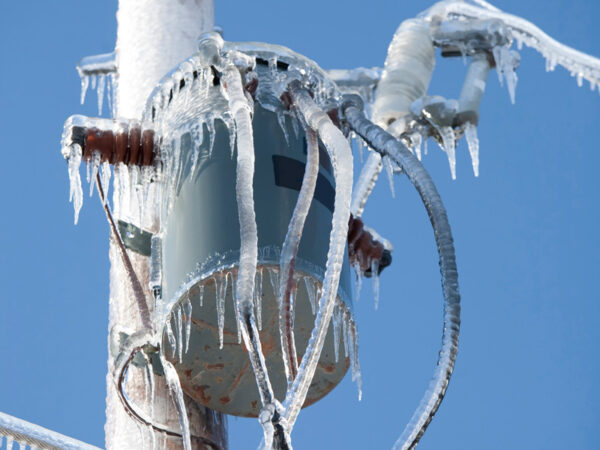 Ice Buildup on Powerlines