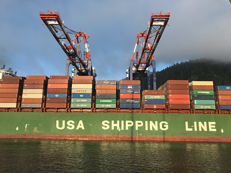 Container Ship Unloading