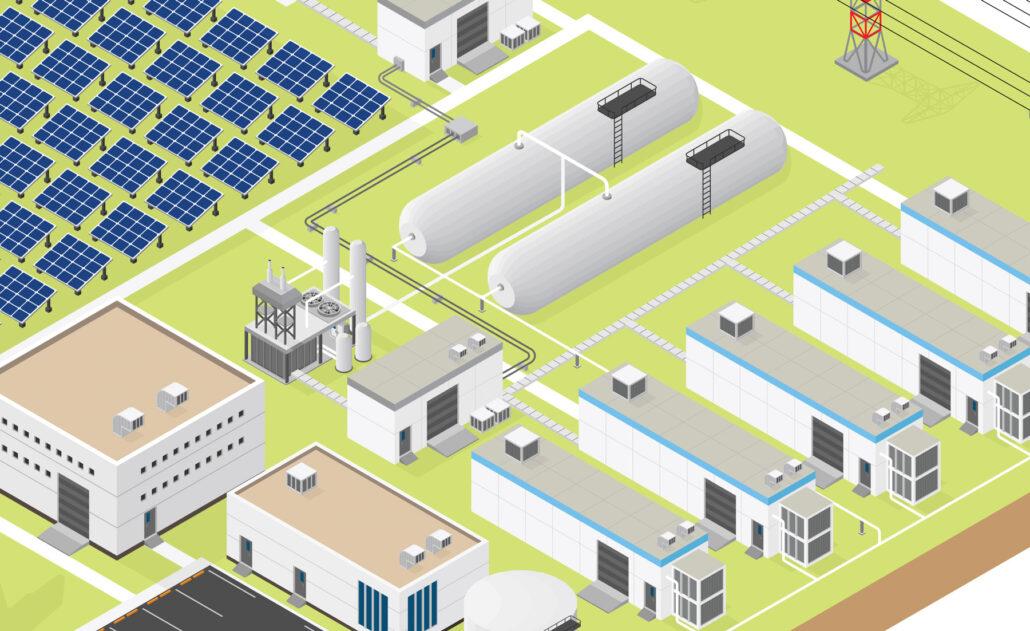 microgrid illustration closeup