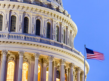 Government Building and American Flag