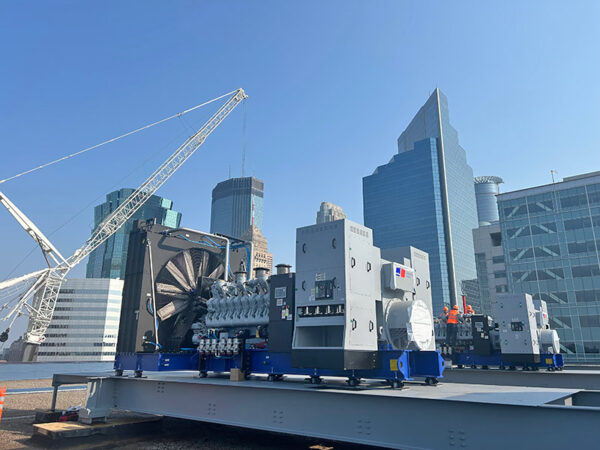 MTU diesel generators on roof of building