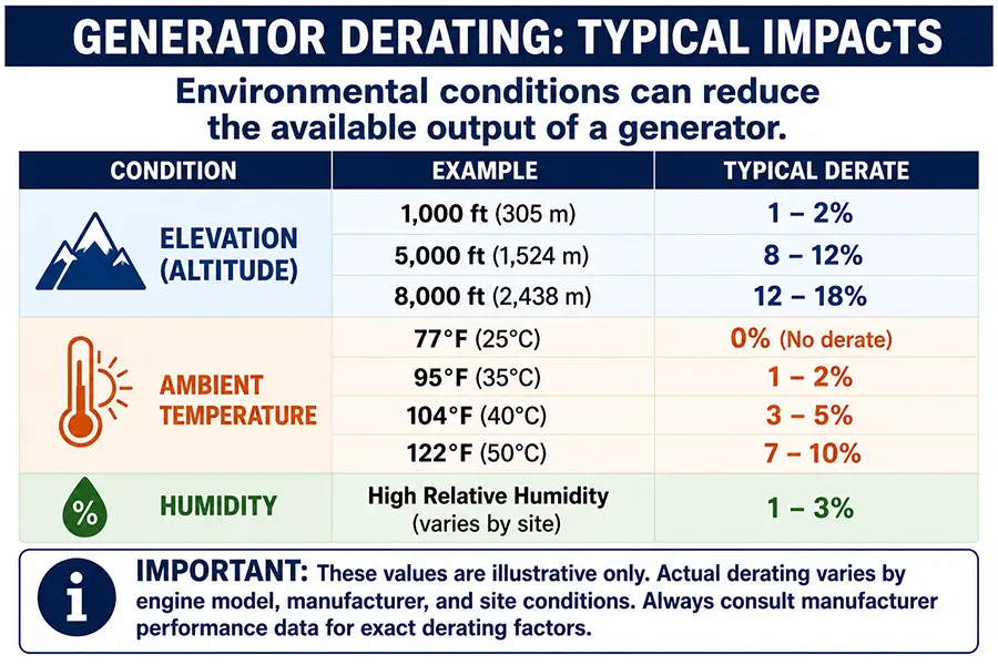 Generator derate chart
