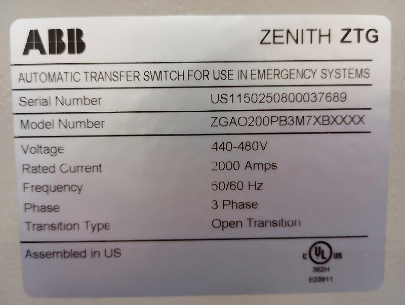ABB 2000A ZTG ABB 2000A ZTG