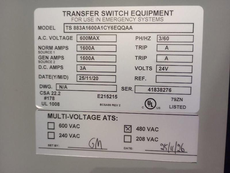 Thomson 1600A ATS TS 880 Thomson 1600A ATS TS 880