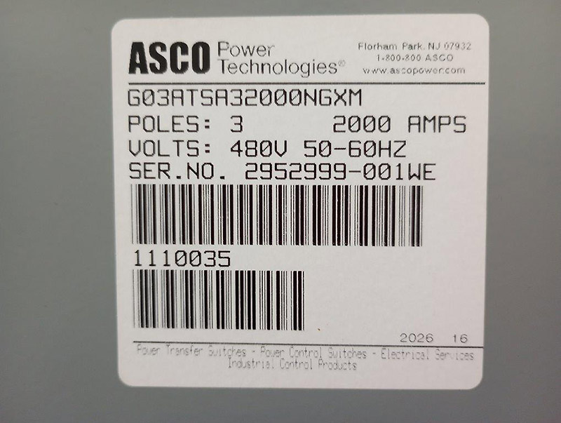 ASCO 2000A Series 300 ASCO 2000A Series 300