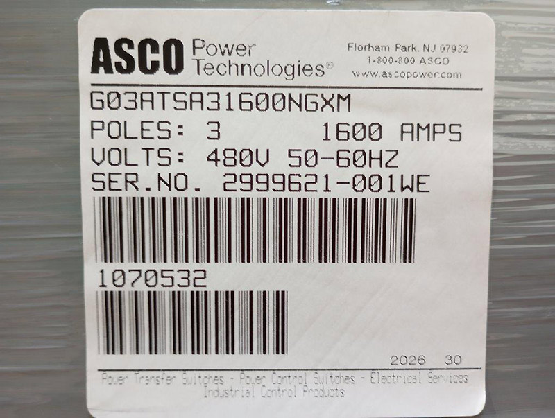 ASCO 1600A Series 300 ASCO 1600A Series 300