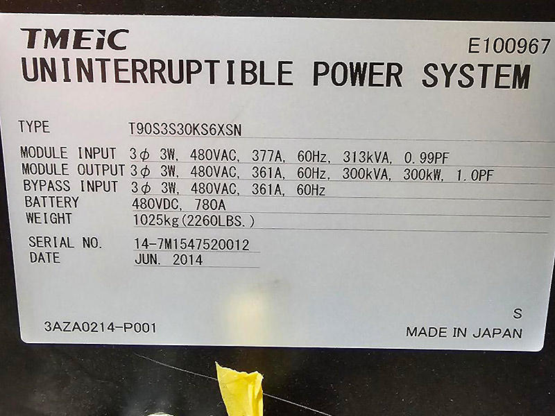Toshiba G9000 Series 300 kVA Toshiba G9000 Series 300 kVA