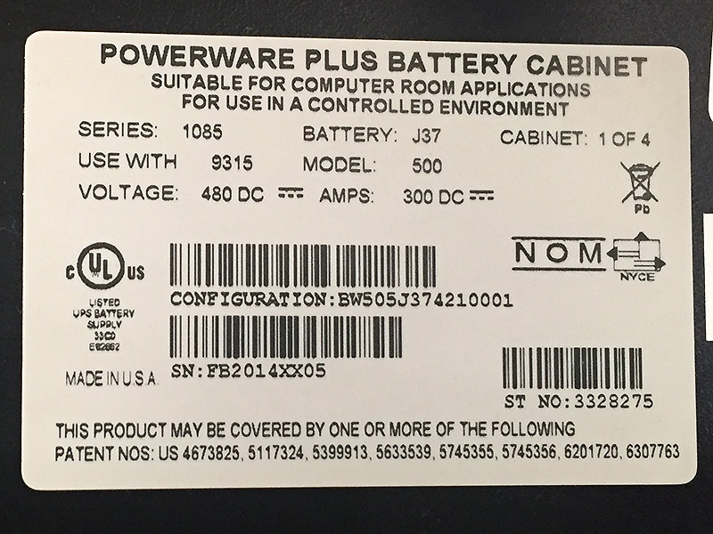 Eaton Powerware 9315 Battery Cabinet