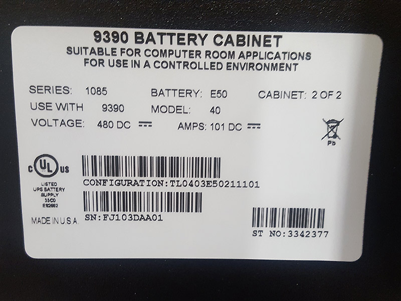 Eaton Powerware Battery Cabinet