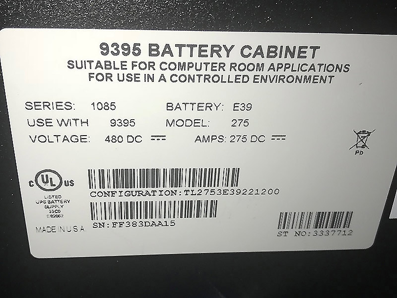 Eaton Powerware 9395 Battery Cabinet