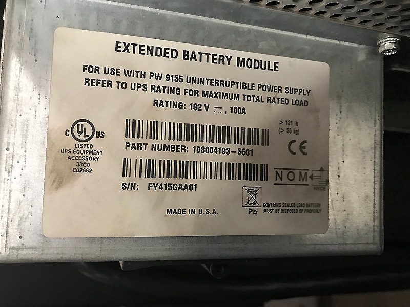 Eaton Powerware 9155 Battery Cabinet