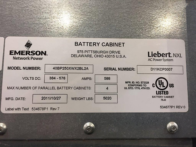 Liebert NXL Battery Cabinet