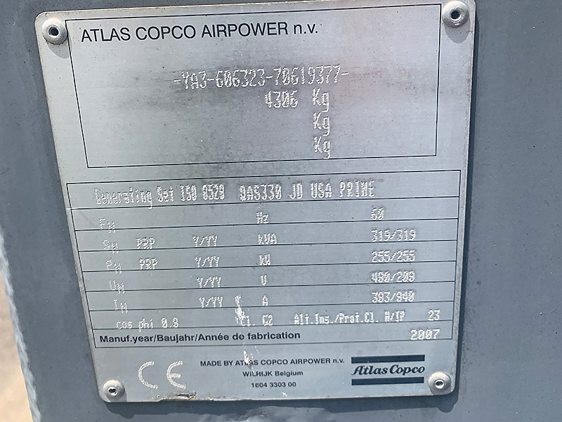 Atlas Copco 255 kW QAS330
