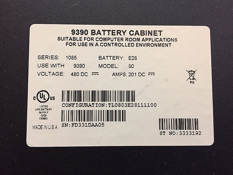 Eaton 9390 Battery Cabinet