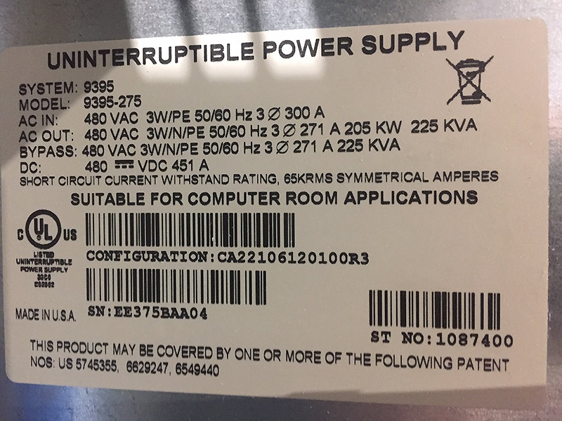 Eaton Powerware 9395 225 kVA