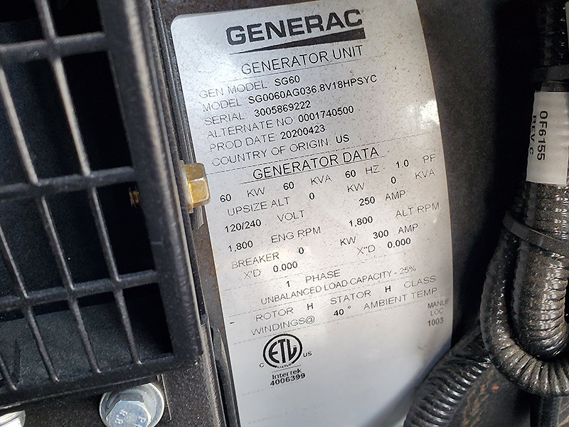 Generac 60 kW SG60