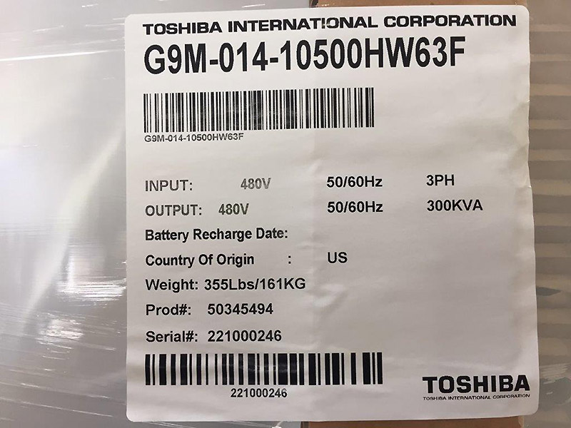 Toshiba G9000 Maintenance Bypass 300 kVA