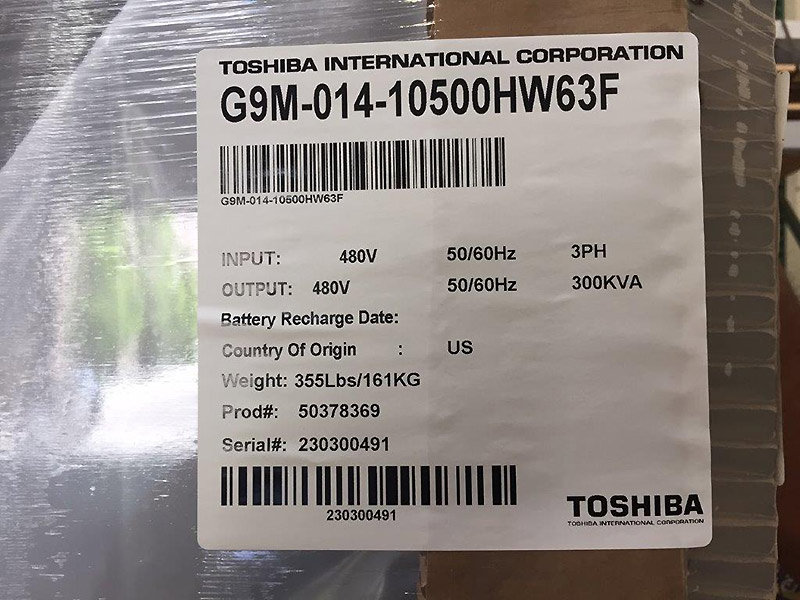 Toshiba G9000 Maintenance Bypass 300 kVA
