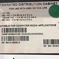 Eaton Powerware IDC Maintenance Bypass 160 kVA 7