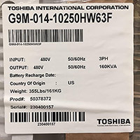 Toshiba G9000 Series 160 kVA 1