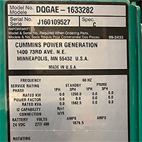 Cummins 1250 kW DQGAE 15